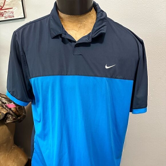 Nike Golf DriFit Mens XL Blue Short Sleeve Polo - Picture 1 of 7